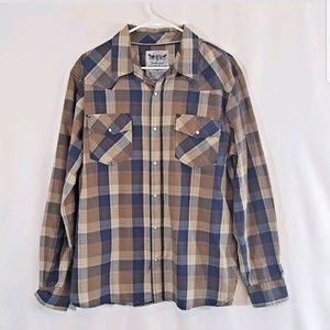 Men's Levi's Plaid Pearl Snap Button Up